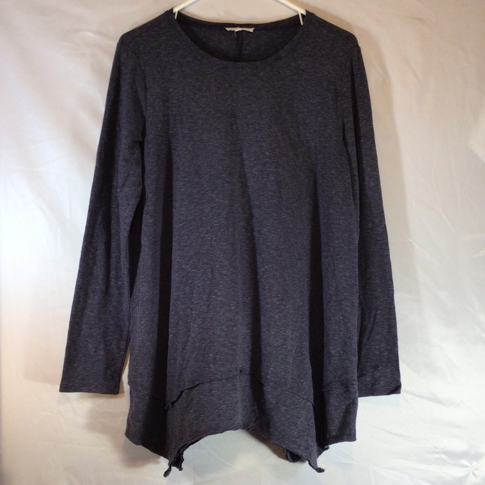 Easel Size Medium Gray Sharkbite Top Indie Lagenlook Minimal Soft Grunge Tunic
